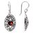Garnet dangle earrings, 'Sunset Eye' - Flower Garnet Sterling Silver Dangle Earrings from Indonesia (image 2b) thumbail