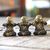 Bronze sculptures, 'Thoughtful Buddha' (set of 3) - Bronze Sculptures of Buddha (Set of 3) from Indonesia (image 2) thumbail