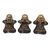 Bronze sculptures, 'Thoughtful Buddha' (set of 3) - Bronze Sculptures of Buddha (Set of 3) from Indonesia (image 2c) thumbail