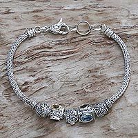 Multi-gemstone pendant bracelet,