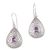Amethyst dangle earrings, 'Purple Pebbles' - Sterling Silver Purple Amethyst Dangle Earrings (image 2a) thumbail