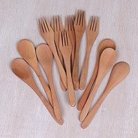 Wood fork and spoon set Great Taste set of 12 Indonesia