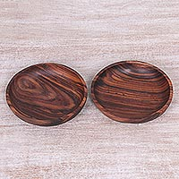 Wood bowls Homestead Meal in Dark Brown pair Indonesia