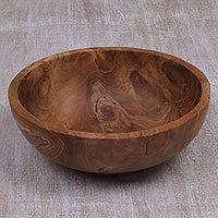 Teakwood serving bowl Quiet Tropics Indonesia