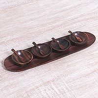 Wood condiment set Flavor Bound 9 piece set Indonesia