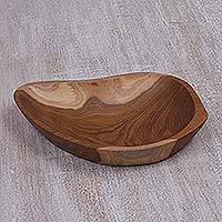 Teakwood serving bowl Forest Slice Indonesia