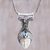 Multi-gemstone pendant necklace, 'Kuta Prince' - Blue Topaz Peridot Amethyst Bone Pendant Necklace Indonesia thumbail