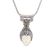 Multi-gemstone pendant necklace, 'Kuta Prince' - Blue Topaz Peridot Amethyst Bone Pendant Necklace Indonesia (image 2b) thumbail