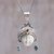 Citrine and blue topaz pendant necklace, 'Tarumanegara Princess' - Citrine Blue Topaz Bone Face Pendant Necklace Indonesia thumbail