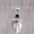 Onyx and amethyst pendant necklace, 'Sriwijaya Prince' - Onyx Amethyst Bone Face Pendant Necklace from Indonesia thumbail