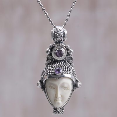 Amethyst pendant necklace, Singasari Knight