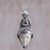 Amethyst pendant necklace, 'Singasari Knight' - Amethyst and Bone Face Pendant Necklace from Indonesia thumbail