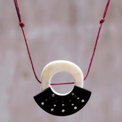 Horn and bone pendant necklace, Abigail