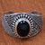 Onyx cuff bracelet, 'Tempted' - Artisan Crafted Sterling Silver and Onyx Cuff Bracelet thumbail