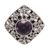 Amethyst floral cocktail ring, 'Jepun Shrine' - Hand Made Amethyst and Sterling Silver Floral Cocktail Ring (image 2e) thumbail