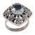 Blue topaz cocktail ring, 'Jepun Shrine' - Sterling Silver and Blue Topaz Frangipani Cocktail Ring (image 2a) thumbail