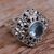 Blue topaz cocktail ring, 'Jepun Shrine' - Sterling Silver and Blue Topaz Frangipani Cocktail Ring (image 2c) thumbail