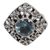 Blue topaz cocktail ring, 'Jepun Shrine' - Sterling Silver and Blue Topaz Frangipani Cocktail Ring (image 2d) thumbail