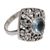 Blue topaz cocktail ring, 'Jepun Shrine' - Sterling Silver and Blue Topaz Frangipani Cocktail Ring (image 2e) thumbail