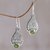 Peridot dangle earrings, 'Princess Tears in Green' - Balinese Hand Crafted Peridot and Sterling Silver Earrings thumbail