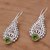 Peridot dangle earrings, 'Princess Tears in Green' - Balinese Hand Crafted Peridot and Sterling Silver Earrings (image 2c) thumbail