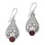 Garnet dangle earrings, 'Princess Tears in Red' - Hand Crafted Garnet and Sterling Silver Earrings from Bali (image 2a) thumbail