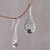 Garnet dangle earrings, 'Princess Tears in Red' - Hand Crafted Garnet and Sterling Silver Earrings from Bali (image 2b) thumbail