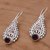 Garnet dangle earrings, 'Princess Tears in Red' - Hand Crafted Garnet and Sterling Silver Earrings from Bali (image 2c) thumbail