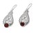Garnet dangle earrings, 'Princess Tears in Red' - Hand Crafted Garnet and Sterling Silver Earrings from Bali (image 2e) thumbail