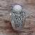 Moonstone cocktail ring, 'Amnesty in White' - Sterling Silver and Moonstone Single Stone Ring Indonesia thumbail