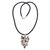 Garnet pendant necklace, 'Tropical Fern' - Sterling Silver and Garnet Pendant Necklace from Indonesia (image 2a) thumbail