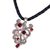 Garnet pendant necklace, 'Tropical Fern' - Sterling Silver and Garnet Pendant Necklace from Indonesia (image 2b) thumbail