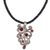 Garnet pendant necklace, 'Tropical Fern' - Sterling Silver and Garnet Pendant Necklace from Indonesia (image 2c) thumbail