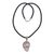 Cultured mabe pearl pendant necklace, 'Butterfly Dew in Pink' - Dyed Pink Cultured Pearl Pendant Necklace with Leather Cord (image 2a) thumbail