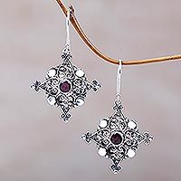 Garnet dangle earrings,