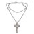 Blue topaz cross necklace, 'Amazing Believer' - Hand-Crafted Sterling Silver and Blue Topaz Cross Necklace (image 2c) thumbail