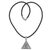 Sterling silver pendant necklace, 'Triangle Floral Temple' - Sterling Silver and Leather Cord Triangle Pendant Necklace (image 2b) thumbail