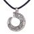 Sterling silver pendant necklace, 'Floral Arc' - Sterling Silver Balinese Pendant Necklace and Leather Cord (image 2a) thumbail
