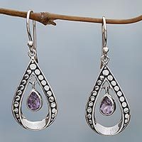 Amethyst dangle earrings,