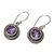 Amethyst dangle earrings, 'Nest of Chains in Purple' - Sterling Silver and Amethyst Round Dangle Earrings Indonesia (image 2d) thumbail