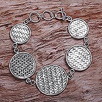 Sterling silver link bracelet,