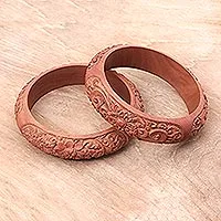 Wood bangle bracelets,