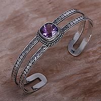 Amethyst cuff bracelet,