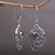 Amethyst dangle earrings, 'Proud Swans' - Handcrafted Balinese Silver and Amethyst Swan Earrings (image 2b) thumbail