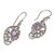Amethyst dangle earrings, 'Proud Swans' - Handcrafted Balinese Silver and Amethyst Swan Earrings (image 2c) thumbail