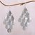 Sterling silver chandelier earrings, 'Silver Cluster' - Bali Handcrafted Modern Sterling Silver Chandelier Earrings (image 2b) thumbail