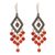 Gold accent carnelian chandelier earrings, 'Galungan Rhombus' - Gold Accent Carnelian Chandelier Earrings from Indonesia (image 2a) thumbail