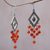 Gold accent carnelian chandelier earrings, 'Galungan Rhombus' - Gold Accent Carnelian Chandelier Earrings from Indonesia (image 2b) thumbail