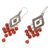 Gold accent carnelian chandelier earrings, 'Galungan Rhombus' - Gold Accent Carnelian Chandelier Earrings from Indonesia (image 2c) thumbail