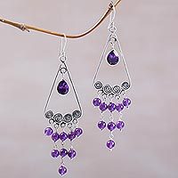 Amethyst chandelier earrings,